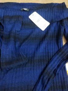 Off-Shoulder Blue Top