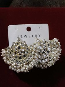 Statement Earrings with Pearl Accents