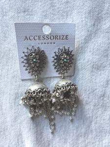 Accessorize London Silver Jhumka Earrings