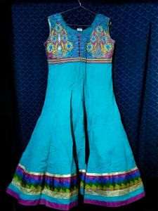 Ethnic Frock (Anarkali For Women) + Blue Skirt