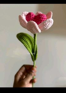 Crochet Heart Flower