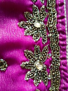 Magenta Embellished Saree
