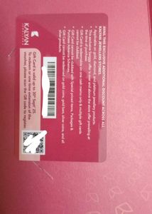 Kalyan Jewellers Physical Store Gift Card 2100rs.