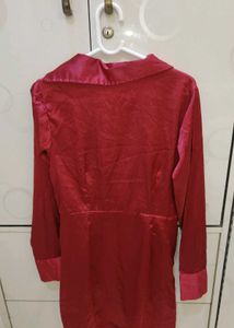 Pink Satin Mini Dress