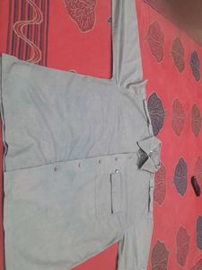Gray Long Sleeve Button-Up Shirt