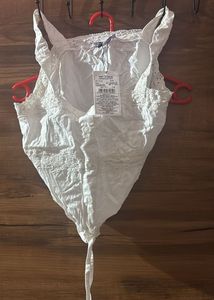 White Lace Trimmed Top