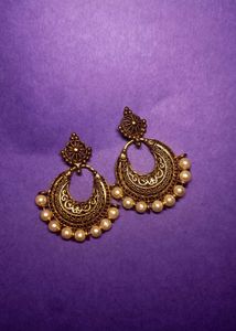 ✨Golden Glow Pearl Jhumkas✨