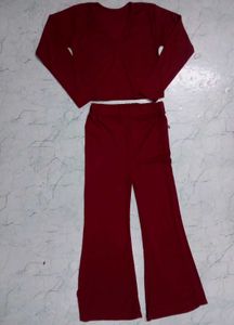 Burgundy Knit Lounge Set