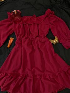 Pink Off shoulder Dress