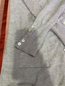 Gray Button-Down Cardigan