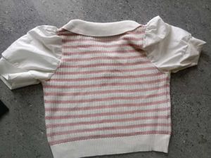 Korean Cute Pink Crop Top