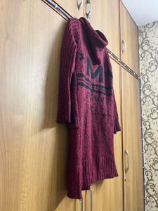 Burgundy Knit Shrug