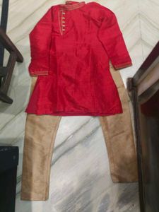 Boys Red Kurta Set