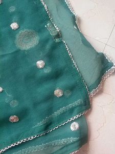 Emerald Green Embroidered Dupatta