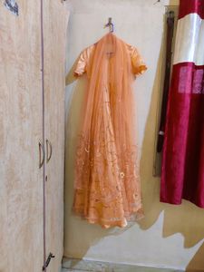 Net One Piece Gown With Dupatta