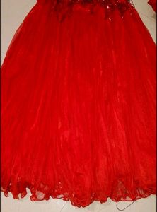 Red Sequin Fringe Crop Top