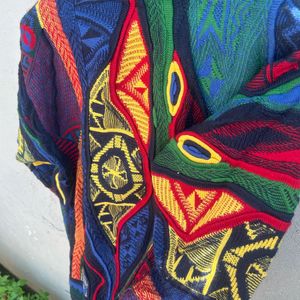 Vintage Coogi x Aklanda 3D Knit Wool Cardigan
