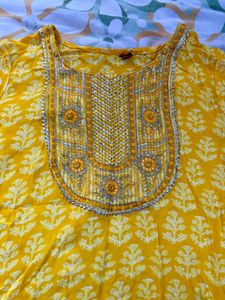 Yellow Cotton Kurta &amp; Pant