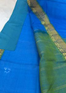 Elegant Blue &amp; Green Saree