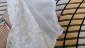 Office White &amp; Gold Party Dress