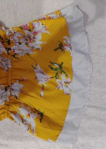 Floral Yellow Peplum Top