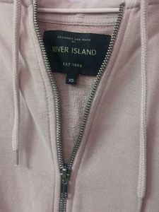Beige Zip-Up Hoodie