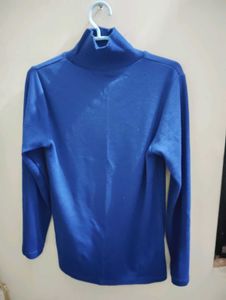 Blue Turtleneck Top