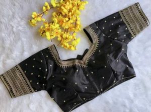 Elegant Black Readymade Saree Blouse