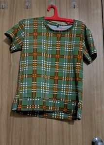 Green Plaid Top