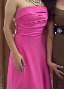 Pink Strapless Maxi Dress [ Back Picture In Video]