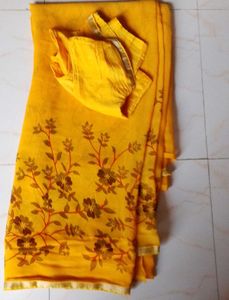 printed daily wear saree with blouse