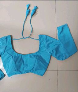 Satin Back Hook Padded Deep Neck Blouse