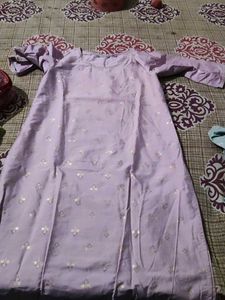 Lavender Kurti with Gold Detail