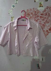 Checked Crop Top Shirt