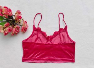 Shein : Pink Velvet Cami Top