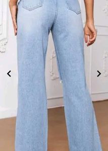 Wide-Leg Ripped Jeans Women