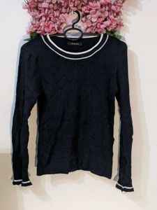 Navy Blue Woolen Top