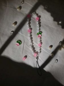 Pink Flower Phone Charm
