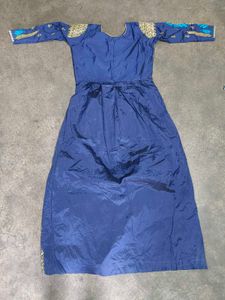 Navy Blue Embroidered Anarkali Gown