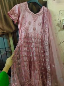 Very Beautiful 😍 Peach Colour Gown With Cancan