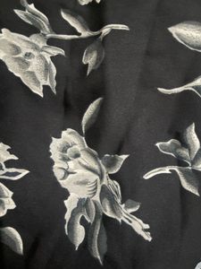Black Floral Print Dress Small Size