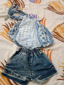 Stylish Top &amp; Jeans For Baby Girl