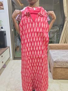 Red & White Sleeveless Dress