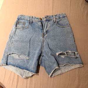 Ripped Denim Shorts