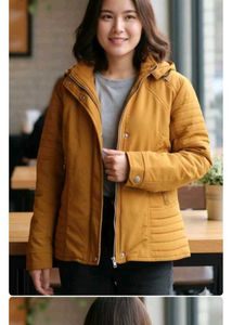 a winter jacket+  crop jacket+ fuzzy top