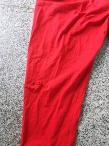 Lyra Branded Ankle Red Leggings