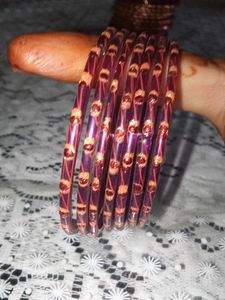 Purple &amp; Gold Bangle Set