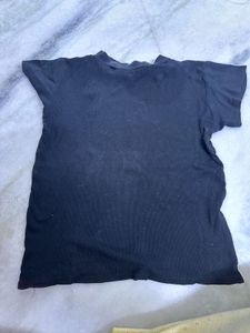 Black Ribbed T-Shirt