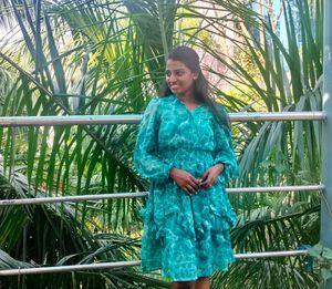 Chic Green Printed Dress