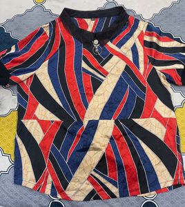 multicolor satin top
